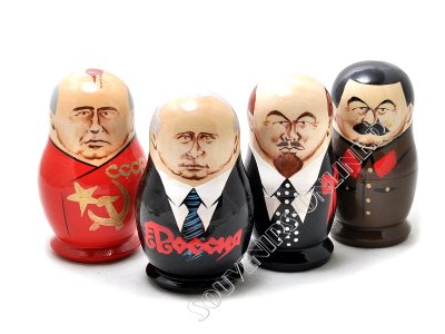 Матрешка c президентами России и СССР