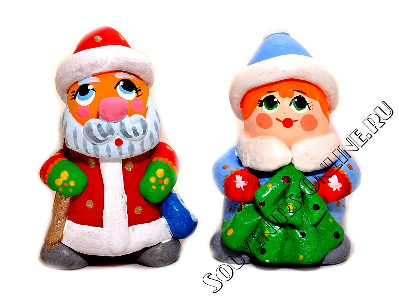 Изображение №1 продукта Свистульки из глины Дед Мороз И Снегурочка