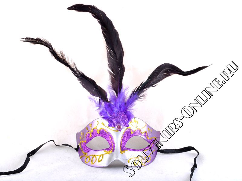 Изображение №1 продукта Карнавальная маска с перьями