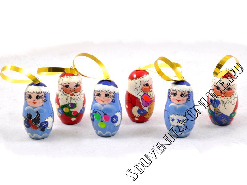 Изображение №1 продукта Набор елочных игрушек Дед Мороз и Снегурочка